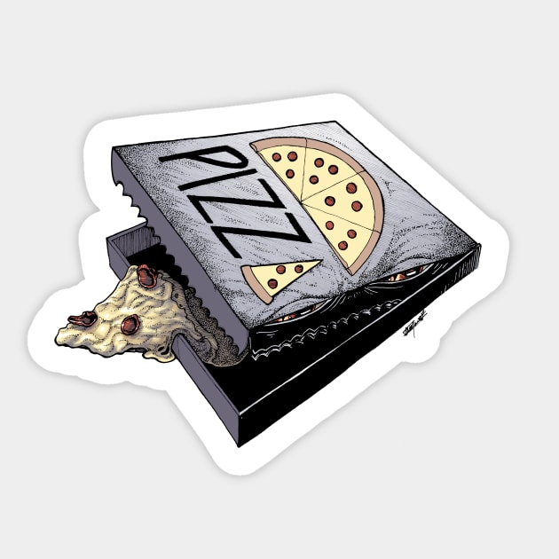 Pizza Mimic - it's a trap! Sticker by Indi Martin